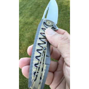 ГАТОР (GATOR) колекційний складний ніж ручної роботи студії LESBAR KNIVES, RWL-34™ 61-62 HRC. Photo 2